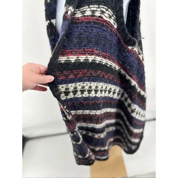 LOFT Alpaca Wool Cardigan Sweater Vest Poncho Blanket Open Front Chunky XS/S - Image 7