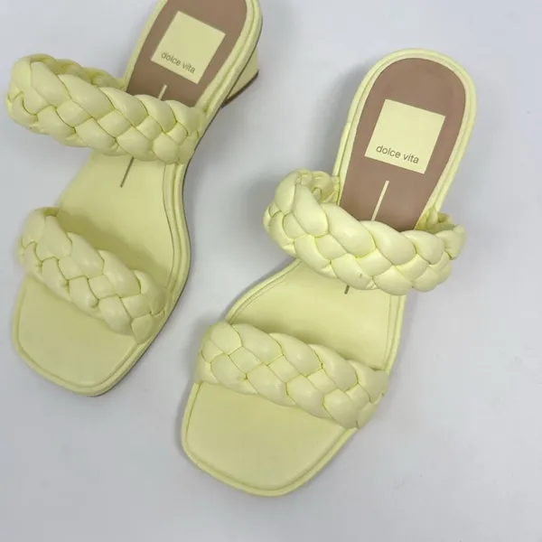 NEW Dolce Vita Ronin Light Yellow Double Braided Strap Sandal Size 6 MSRP $115 - Image 3
