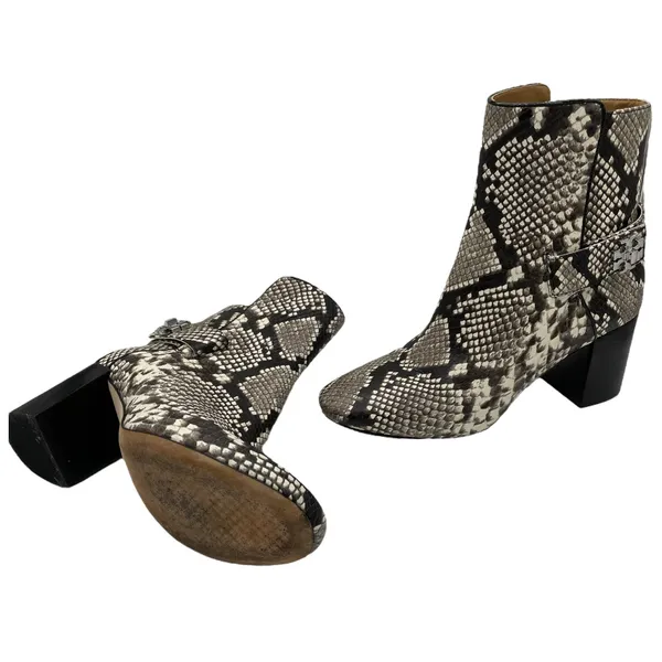 Tory Burch Kira Stamped Snake Print Leather Bootie - 8.5 - Image 7