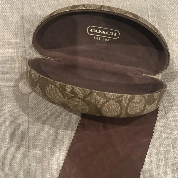 Coach Sunglass Case Authentic Clamshell Case Est. 1941 C Logo Brown Eyeglass Vtg - Image 2