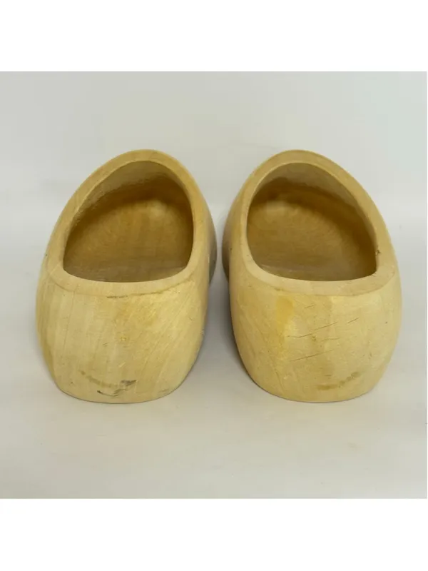 Dutch Holland Handmade Traditional Plain Solid Wood Wooden Clog Shoes Size 39 - Image 10