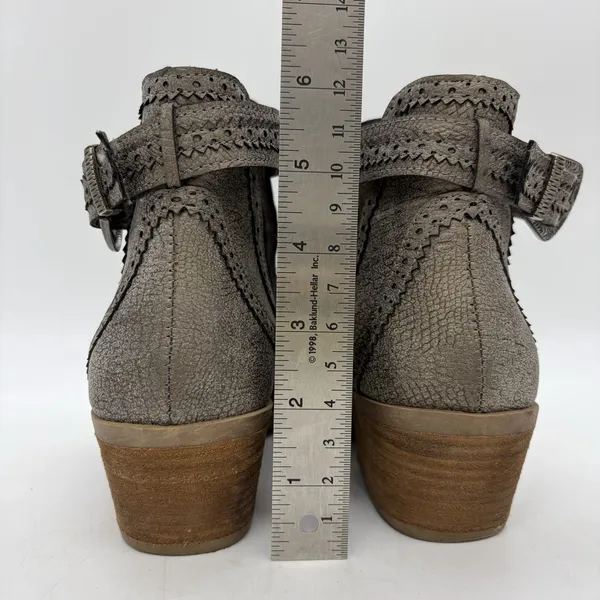 Very G Womens 8 Boots Western Cutout Ankle Pewter Gray Buckle Country Festival - Image 5
