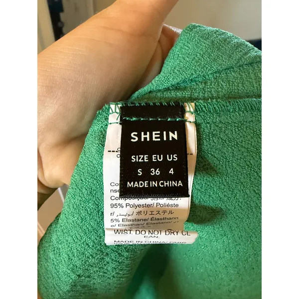 SHEIN Green Strapless Cutout Twisted Bust Smocked Back Textured Maxi Dress Small - Image 3