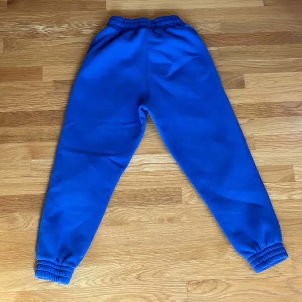 Women’s Blue Fleece Joggers XS/S Cotton Blend High Waist Sweatpants Cozy Lounge - Image 5
