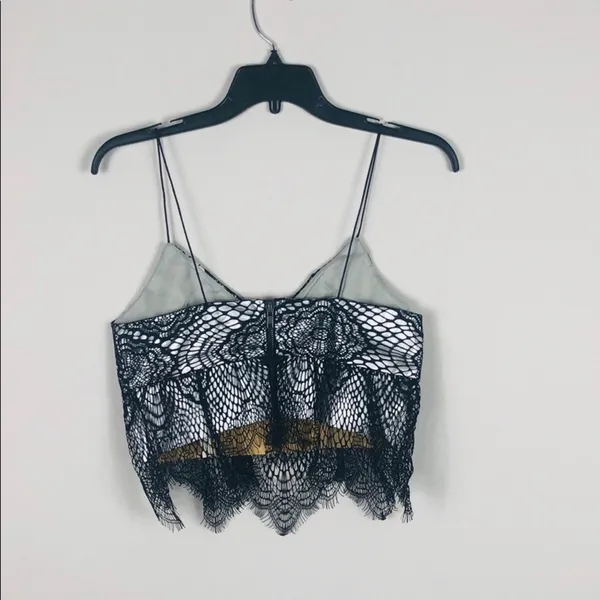 Mustard Seed Black Metallic Silver Lace Midi Skirt Set Two Piece Size Small - Image 6