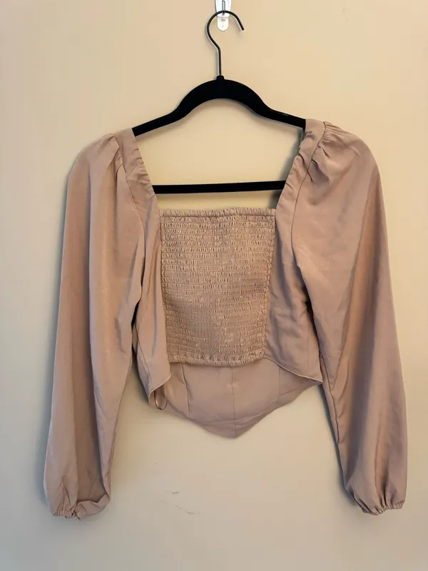 Long-Sleeve Sweetheart Corset Top - Image 2