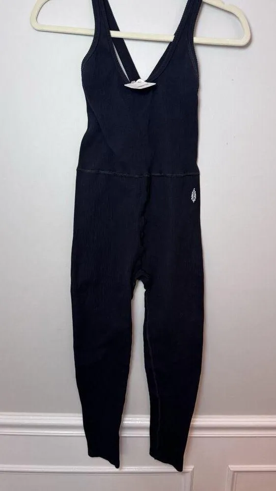 Free People Movement Free Throw One Piece | Size Small Black Ribbed, Logo Nwt - Image 10
