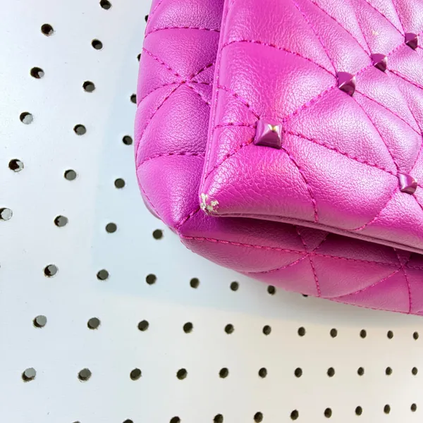 INC International Concepts Hot Pink Quilted Chain Shoulder Bag - Image 6