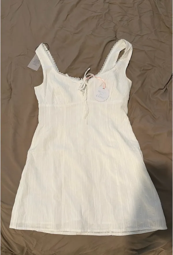 Revolve White Bustier Mini Dress MORE TO COME - Image 7