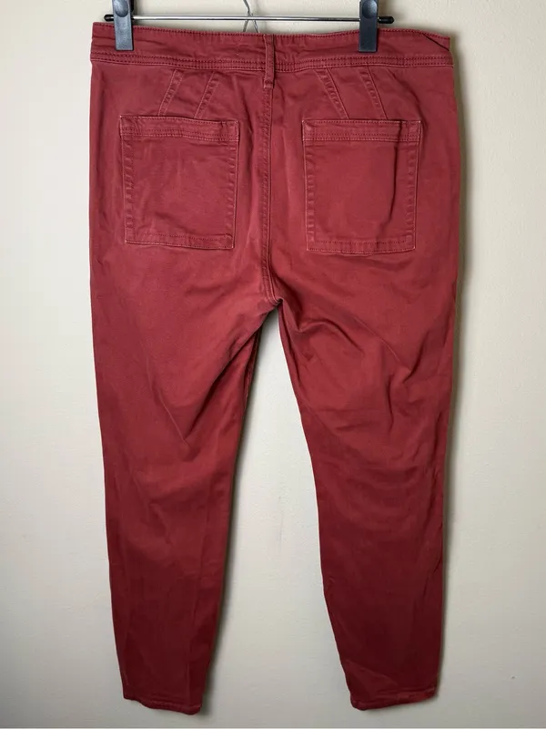 By Anthropologie Jefferson Slim Utility Chino Pants Womens 31 Brick Red Twill - Image 2