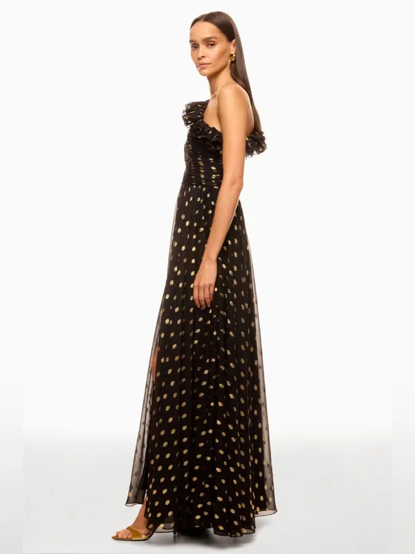 leena for Mac Duggal One Shoulder Ruffle Gown - Image 7