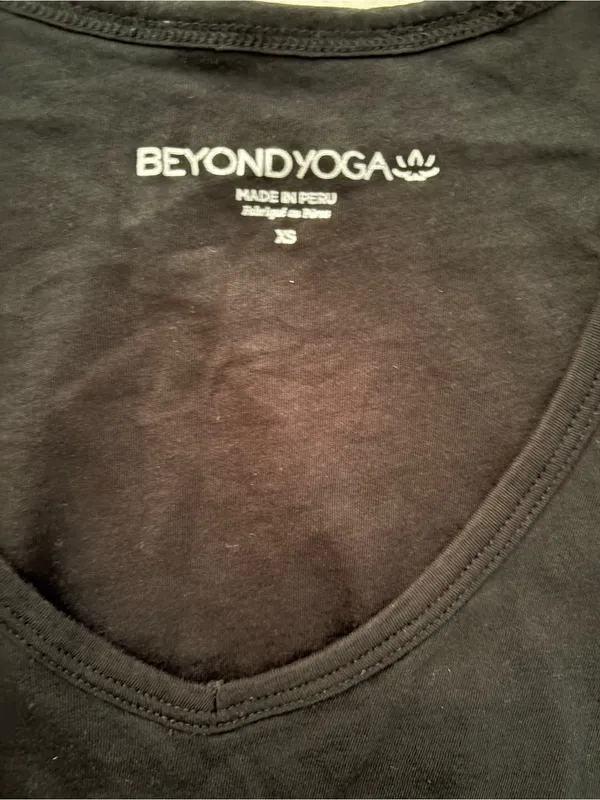 Beyond Yoga Black Ruched Long-Sleeve Scoop Neck Dress - Image 2