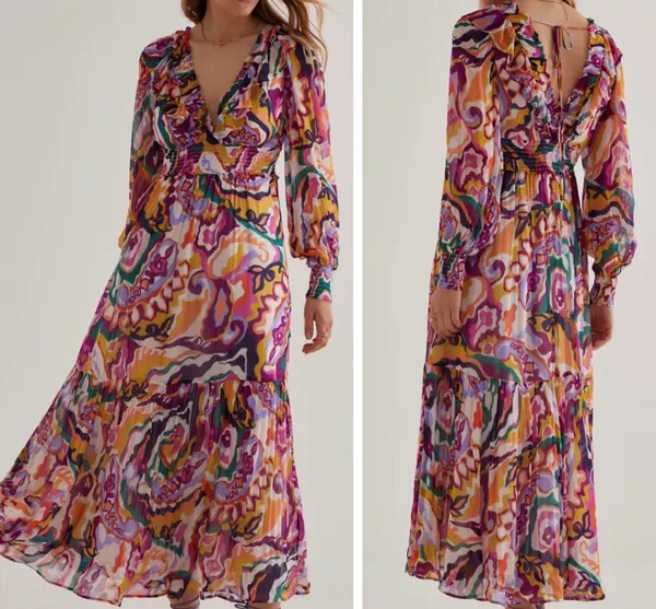 Anthropologie The Odetta Ruffled V-Neck Dress, Size XXS - Image 2