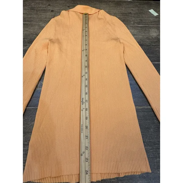Aritzia Babaton Ribbed Long‎ Sleeve Collared Peach Button Down Sculpt Stretch - Image 8