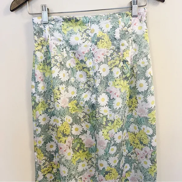 Zara Daisy Meadow Floral Printed Satin Midi Skirt Size XS Bloggers Fave Holiday - Image 6