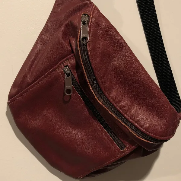 Vintage Mahogany Faux Leather Fanny Pack - Image 2