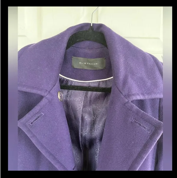 💜 Designer Luxury: Elie Tahari Loro Piana Wool Coat - Image 3