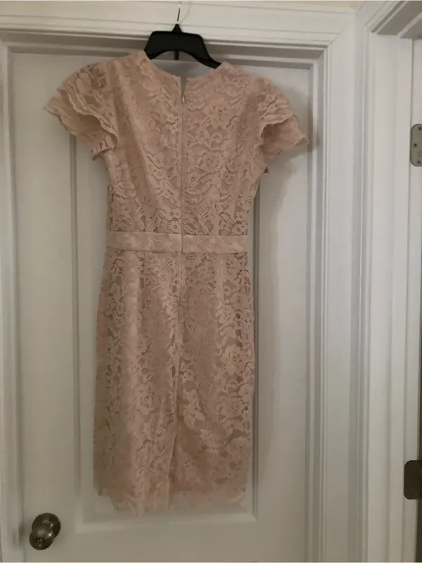 Rachel Parcell Blush Lace Midi Dress with Puff Sleeves - Image 5