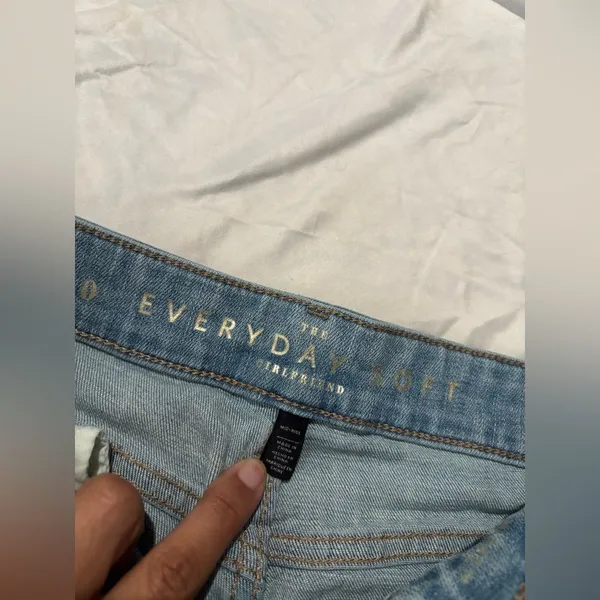 White House Black Market Light Wash Embroidered Distressed Straight Leg Jeans - Image 6