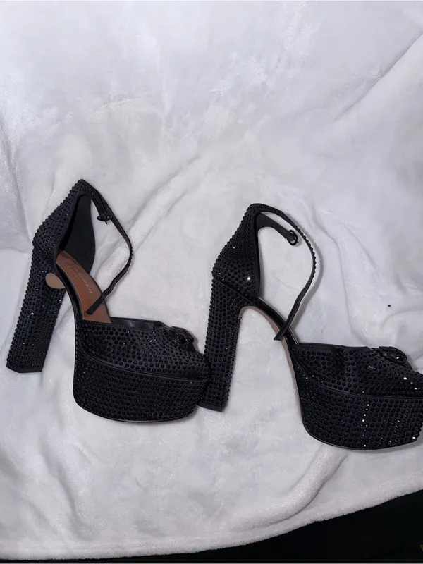 Kurt Geiger Black Crystal-Embellished Platform Slingbacks - Image 6