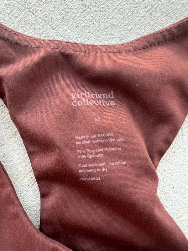 Girlfriend Collective medium brown sports bra‎ - Image 4
