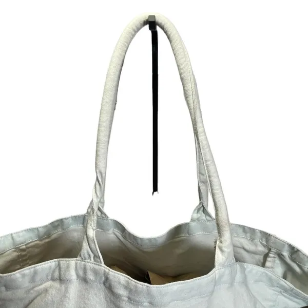 Athleta Tote Bag Blue Ombre Large Cotton Canvas Shopping Bag 19x13 Athleisure - Image 6