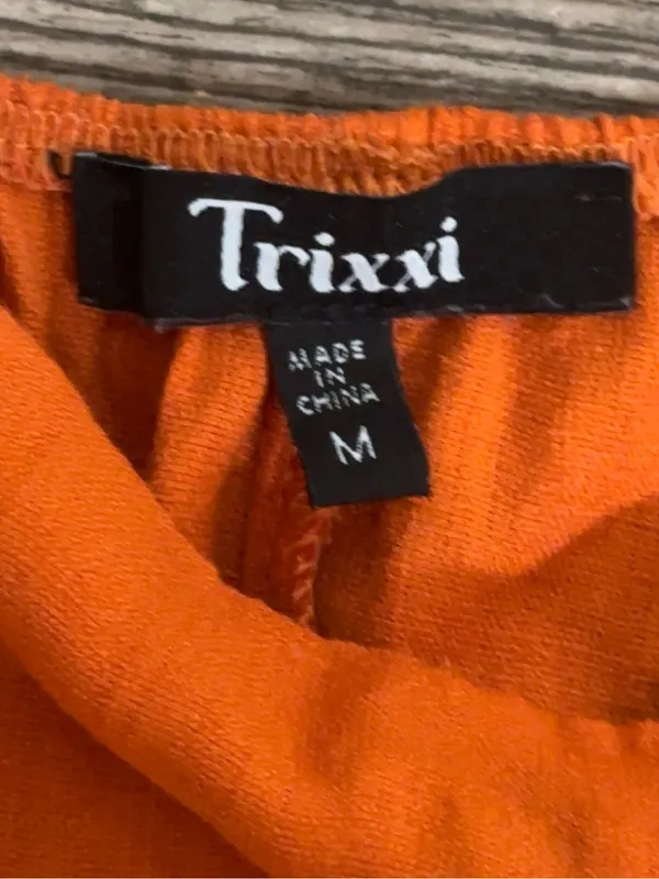Trixxi Orange Ruffle Tiered Midi Dress Size M Boho Summer Vacation Sundress - Image 5