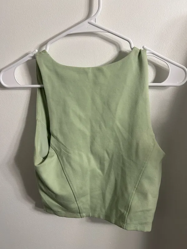 Sunday Best Aritzia Light Green Squareneck Crop Top - Image 4
