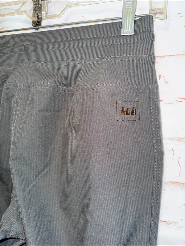 REI women’s S pull on Dark Gray Drawstring Jogger Pants pockets toggle - Image 7
