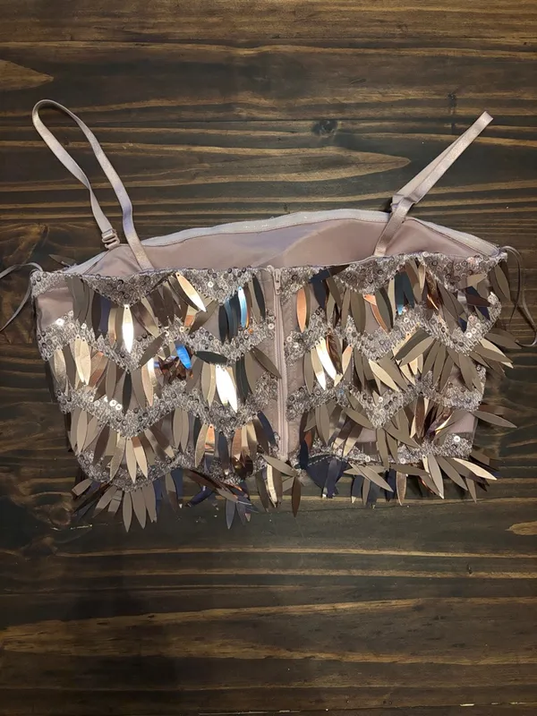 Windsor rose gold mirrored crop top medium - Image 4