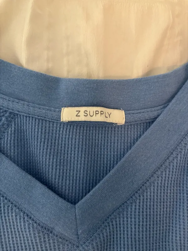 Blue Ribbed Z Supply Blue sweater  - Image 2