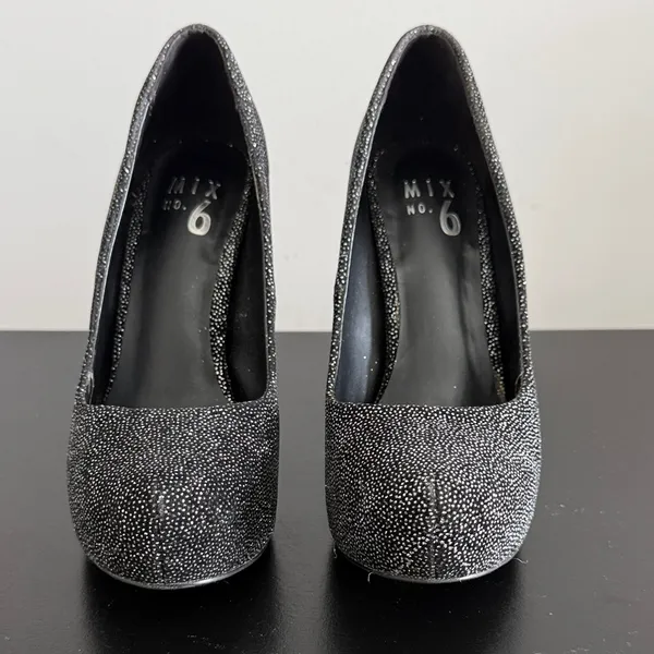 Mix No. 6 Black Sparkle Platform‎ Stilettos Sz 6.5 - Image 2