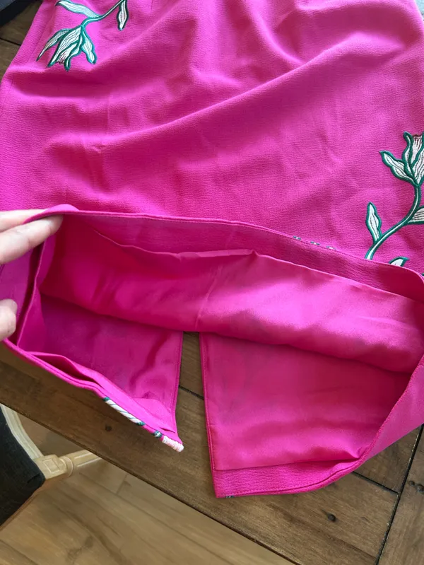 Dress the Population Nicole Floral Tropical Fuchsia Cocktail Dress L - Image 12