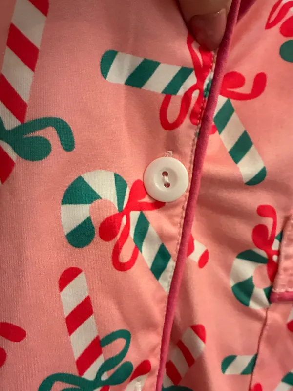 Candy Cane Christmas Pjamas Frill Shors Set Small - Image 6