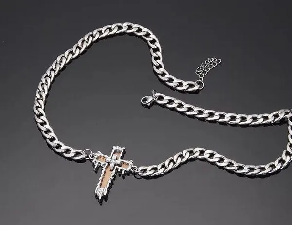 Link Chain Cross Necklace for Men Women Unisex Hip Hop Style - Image 4