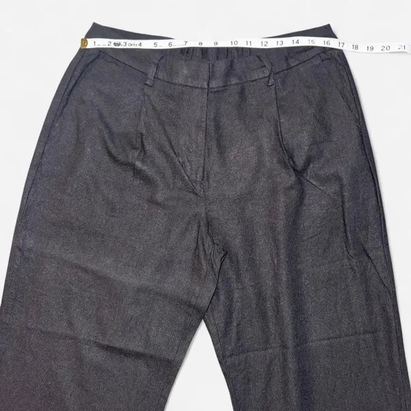 Old Navy Taylor Wide Leg Trouser Black Linen Pant, size Large PETITE - Image 4