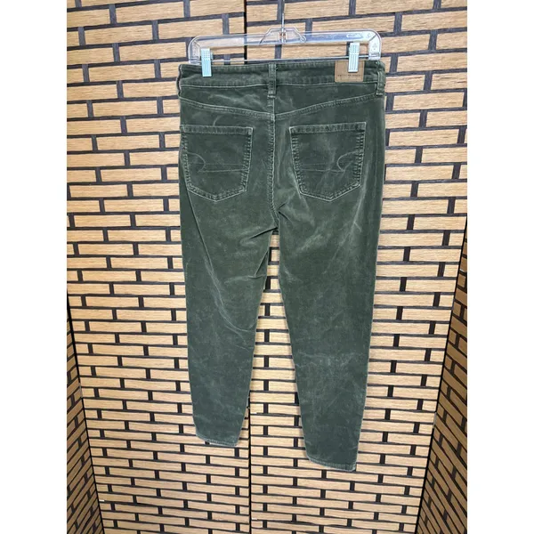 American Eagle Olive Green‎ Corduroy High Rise Jeggings Size 8 X-Short - Image 2