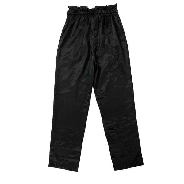 Lulus Women's Pants Small‎ Black Straight Leg Built In Belt Workwear - Image 4