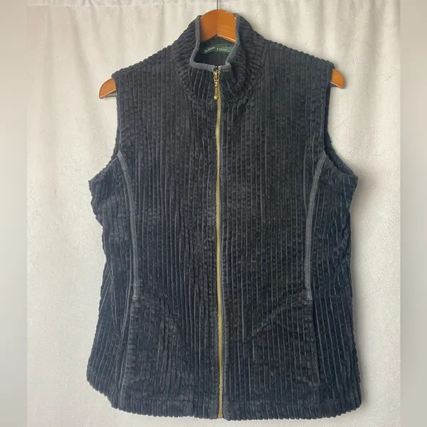 Woolrich Black Cotton Corduroy Zip Vest Fall Gorpcore Trail‑Ready Essential M - Image 2
