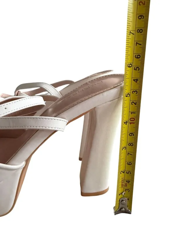 BERNESS White Platform Heels Sandals Size 11 - Image 5