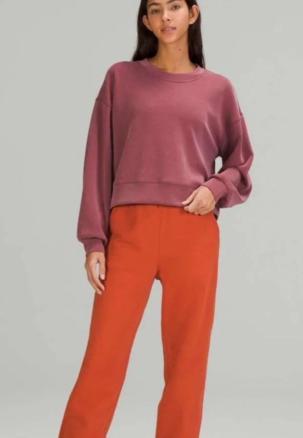 NWT Lululemon Perfectly Oversized Cropped Crew Softstreme Mulled Wine - Image 4