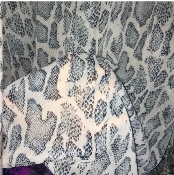 Jodifl Sheer Snake Print Off The Shoulder Blouse Medium - Image 3