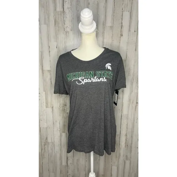 NWT Michigan State Spartans Women's Large Gray T-Shirt Sports College‎ Crew Neck - Image 2
