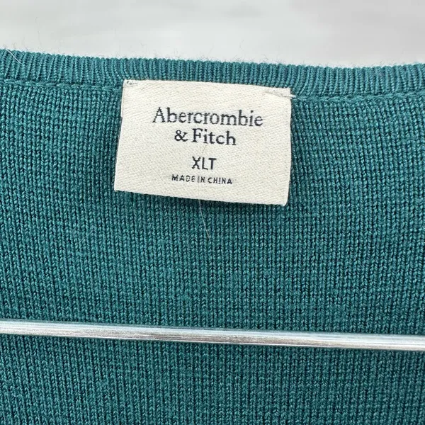 Abercrombie‎ & Fitch NWT Long Sleeve Teal Green Mini Sweater Dress Size XLT - Image 4