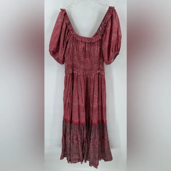 Ro’s Garden Percy Woven Baltistan Print Ruffle Trim Square‎ Neck Maxi Dress - Image 4
