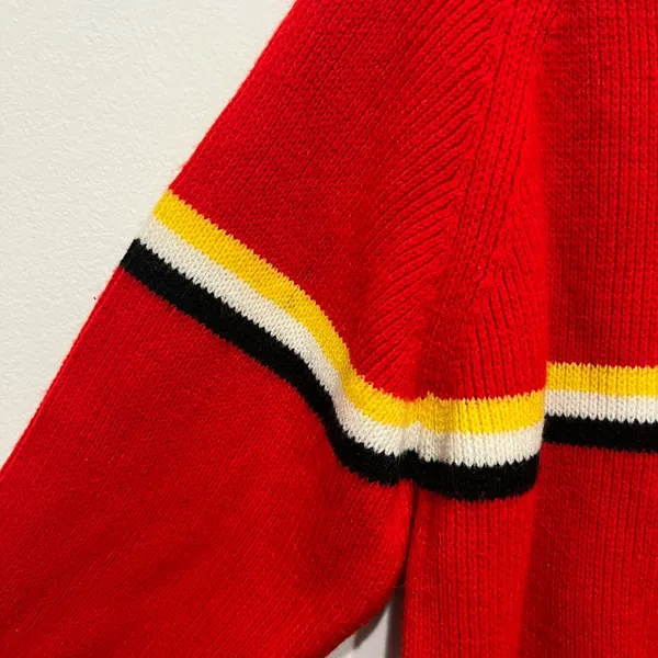 Vintage 70's J.S.I. All American Sportswear red striped ski sweater Size Medium - Image 6