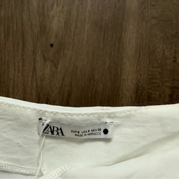 NWT ZARA WHITE RUFFLED ASYMMETRICAL MINI SKIRT - Image 5