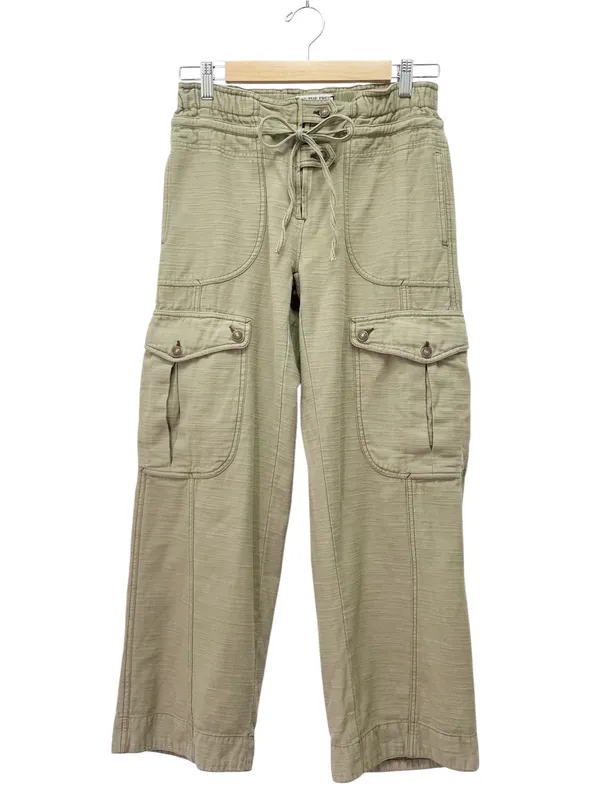 Free People Park Ave Cargo Pants Sz XS Olive Green Wide Leg Cotton Utility Boho - Image 2