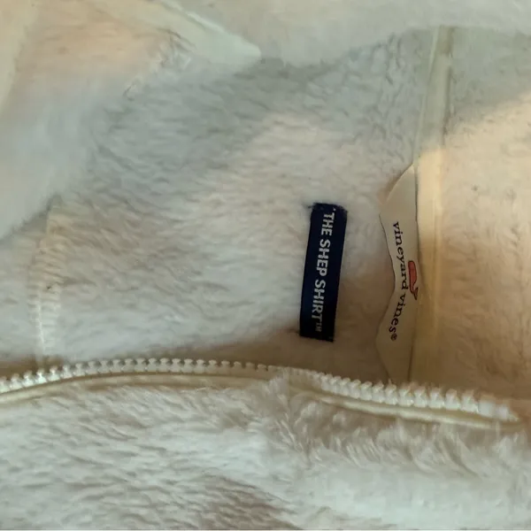 🍎Vineyard Vines womens White Zip-Up Fleece Pullover - Image 2