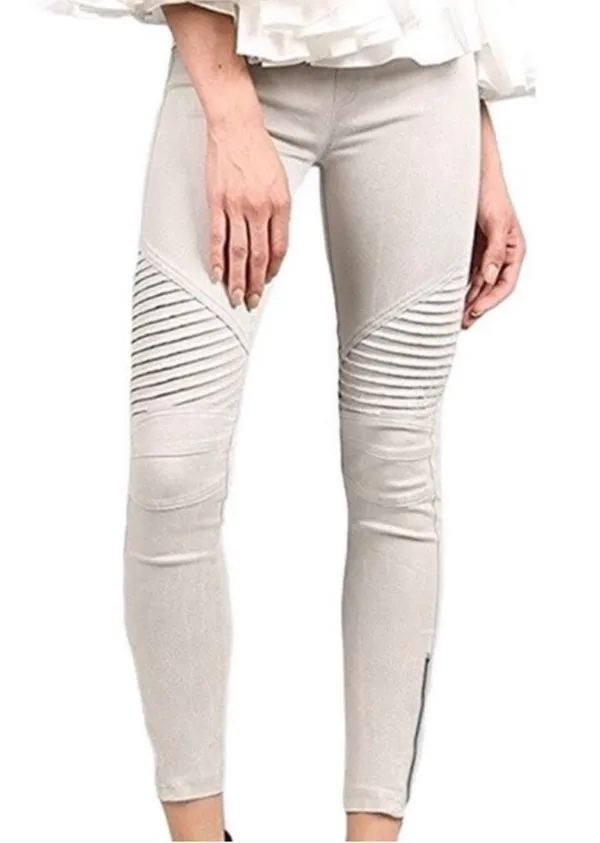 VICI Olivia Light Gray Moto Leggings - Image 2